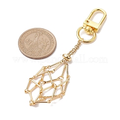 2Pcs 2 Styles Brass Bar Link Chains Pouch Stone Pendant Decorations&nbsp;HJEW-JM02034-01