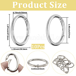 10Pcs Zinc Alloy Spring Gate Rings&nbsp;FIND-SP0004-31P