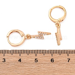 Brass Micro Pave Clear Cubic Zirconia Leverback Earrings&nbsp;EJEW-K300-22G