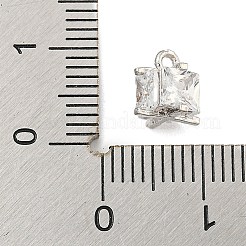 Rack Plating Brass Micro Pave Clear Cubic Zirconia Charms&nbsp;KK-P277-43P