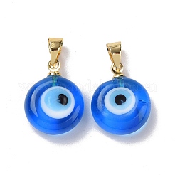 Handmade Lampwork Evil Eye Pendants&nbsp;LAMP-P057-01G
