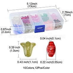 120Pcs 10 Colors Spray Painted Transparent Glass Beads&nbsp;GLAA-FS0001-84