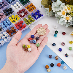240Pcs 24 Colors Pave Disco Ball Beads&nbsp;RB-PH0001-32