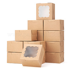 Square Paper Biscuit Boxes with Lace Edged Square Clear Window&nbsp;CON-TAC0001-12A-02