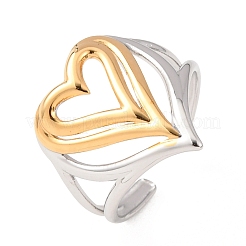 304 Stainless Steel Open Cuff Rings for Women&nbsp;LS-RJEW-K321-01A