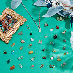 120Pcs 30 Styles Natural & Synthetic Gemstone Chip Charms&nbsp;PALLOY-HY00079