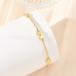 Natural Freshwater Pearl & Brass Heart Open Cuff Bangles for Women&nbsp;BJEW-JB14228