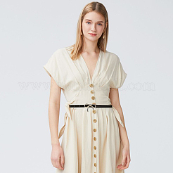 Alloy Bowknot PU Leather Chain Belts for Women&nbsp;AJEW-WH20019-67G-01