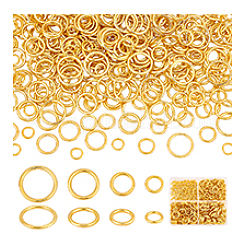 360Pcs 4 Styles Alloy Soldered Closed Jump Rings&nbsp;KK-PH0010-13G