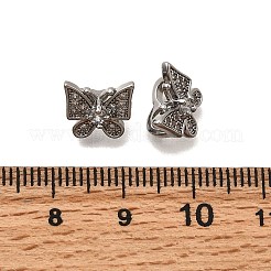 Brass Micro Pave Clear Cubic Zirconia Slide Charms&nbsp;KK-Z126-20P