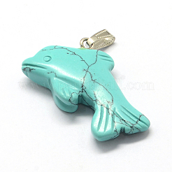 Dolphin Natural & Synthetic Mixed Stone Pendants&nbsp;G-Q449-01
