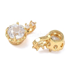 Brass Micro Pave Cubic Zirconia Fold Over Clasps&nbsp;KK-H526-14G-08