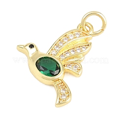 Brass Micro Pave Cubic Zirconia Pendants&nbsp;KK-F938-34G-01