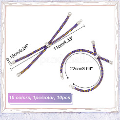 10Pcs 10 Colors Adjustable Nylon Cord Slider Bracelet Making&nbsp;MAK-UN0001-56