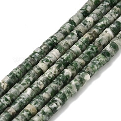 Natural Green Spot Jasper Beads Strands&nbsp;G-Z110-A18-2x4mm