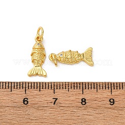 Brass Micro Pave Cubic Zirconia Pendants&nbsp;KK-I276-07G