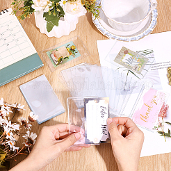 120Pcs Rectangle Transparent PVC ID Name Card Holders&nbsp;AJEW-GO0002-76