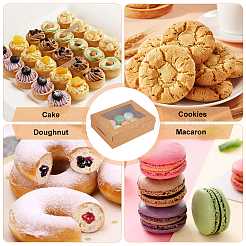 20Pcs Rectangle Kraft Paper Storage Gift Boxes with Clear Visible Window&nbsp;CON-BC0007-42-1
