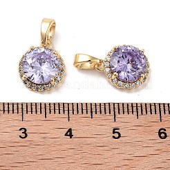 Brass Micro Pave Cubic Zirconia Charms&nbsp;KK-B102-06G