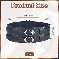 Vintage PU Leather & Alloy Viking Chain Belts for Men&nbsp;AJEW-WH0077-132A