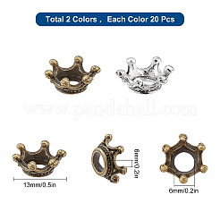 40Pcs 2 Colors Tibetan Style Alloy Bead Caps&nbsp;FIND-SC0003-12