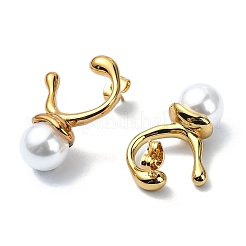 Ion Plating(IP) 304 Stainless Steel Twist Ring Stud Earrings&nbsp;EJEW-G375-06G
