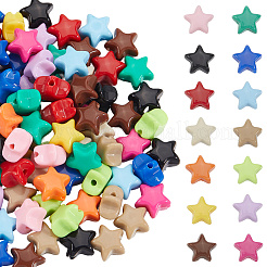 140Pcs 14 Colors Luminous Opaque Acrylic Beads&nbsp;SACR-SC0001-50