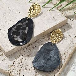 304 Stainless Steel Leopard Stud Earrings&nbsp;EJEW-Z084-14G-01