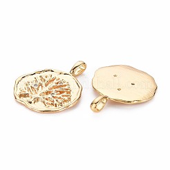 Brass Micro Pave Clear Cubic Zirconia Pendants&nbsp;KK-S356-690
