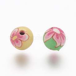 Handmade Polymer Clay Round Beads&nbsp;CLAY-Q217-21