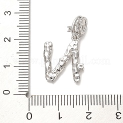 Rack Plating Brass Micro Pave Cubic Zirconia European Dangle Charms&nbsp;KK-L210-015P-N