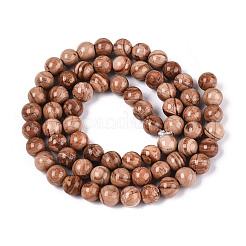Natural Wood Lace Stone Wooden Jasper Beads Strands&nbsp;G-T143-30A-02