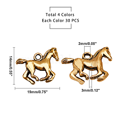 120Pcs 4 Colors Tibetan Style Alloy Pendants&nbsp;TIBEP-PH0005-20-RS