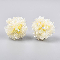 Polymer Clay Rhinestone Beads with Embossed Resin Roses&nbsp;RESI-T059-01A-06