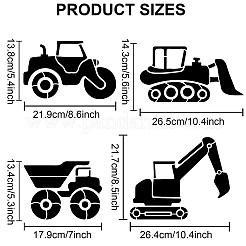 1 Set Engineering Vehicle PET Hollow Out Drawing Painting Stencils&nbsp;DIY-MA0001-31