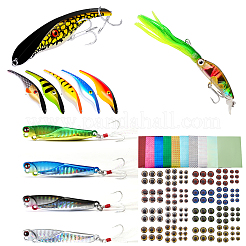 20 Sheets 12 Styles PVC Plastic Fishing Lures Sticker&nbsp;DIY-FG0003-01