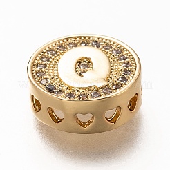 Golden Plated Brass Micro Pave Cubic Zirconia Multi-Strand Links&nbsp;KK-P191-01Q-G