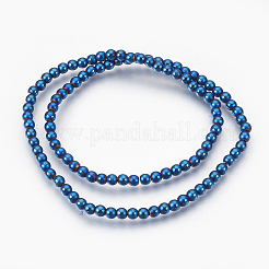 Electroplate Non-Magnetic Synthetic Hematite Beads Strands&nbsp;G-F585-C07-4mm