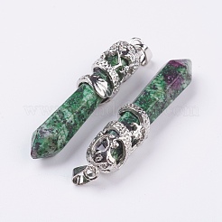 Natural Ruby in Zoisite Big Pointed Pendants&nbsp;G-G738-A-04