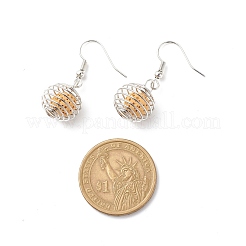 Natural Lava Rock Essential Oil Diffuser Dangle Earrings&nbsp;EJEW-JE05021
