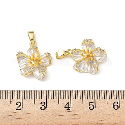 Brass Micro Pave Cubic Zirconia Pendants&nbsp;KK-I371-31G-01