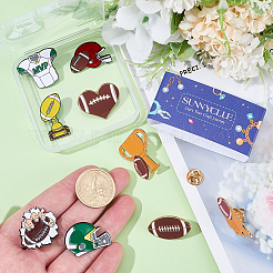 9Pcs 9 Styles Rugby Sports Series Enamel Lapel Pin Backs&nbsp;JEWB-SC0001-98