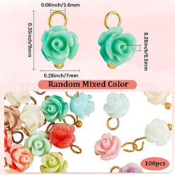 60Pcs Dyed Synthetic Coral Flower Charms&nbsp;PALLOY-BM00009