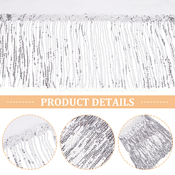 PVC Sequin/Paillette Tassel Fringe Polyester Ribbon&nbsp;DIY-WH0308-297A