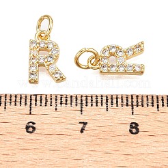 Brass Micro Pave Clear Cubic Zirconia Charms&nbsp;KK-ZX025-07R