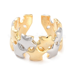 Brass Star Open Cuff Ring for Women&nbsp;RJEW-C102-17GP