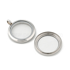 304 Stainless Steel Floating Locket Pendants&nbsp;STAS-E443-41P-02