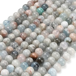 Natural Aquamarine Beads Strands&nbsp;LS-G-F591-29A-8mm-03