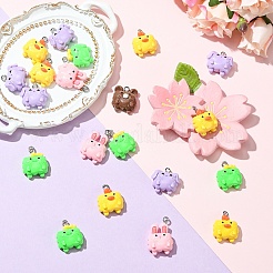 20Pcs Animal Series Opaque Resin Pendants&nbsp;CRES-YW0002-52