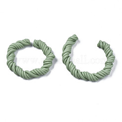 Polymer Clay Twist Rope Open Ring&nbsp;CLAY-N010-031-04